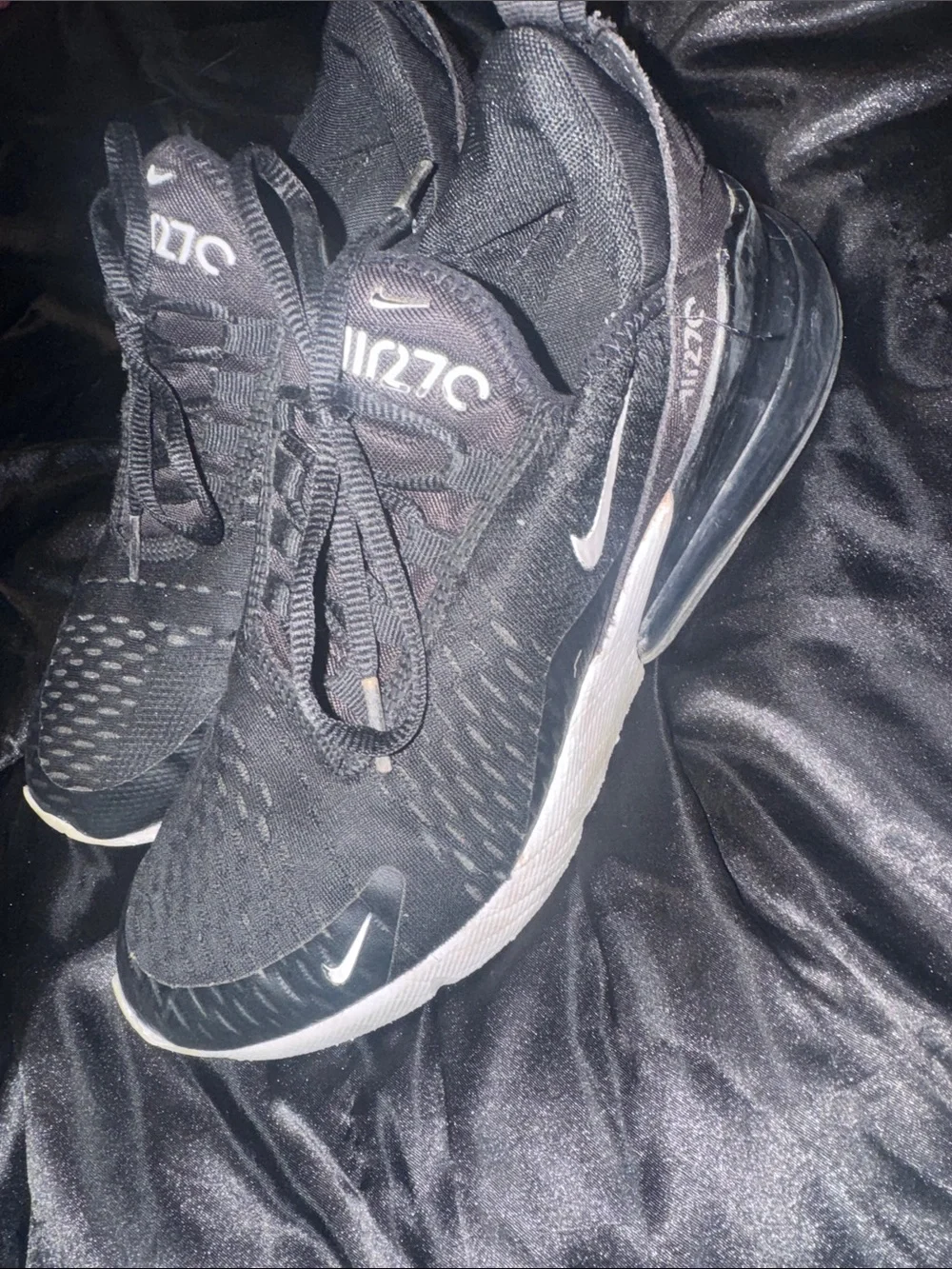 Nike Black and White Air Max 270 React Running Sneakers